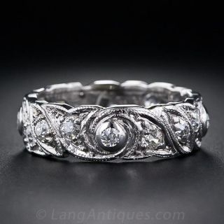 Vintage Diamond & Platinum Wedding Band