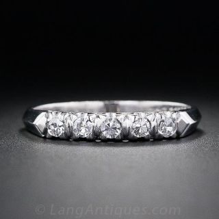 Vintage Diamond and Platinum Wedding Band