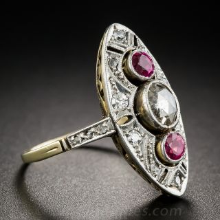Vintage Diamond and Ruby Dinner Ring