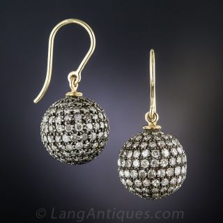 Vintage Diamond Ball Earrings