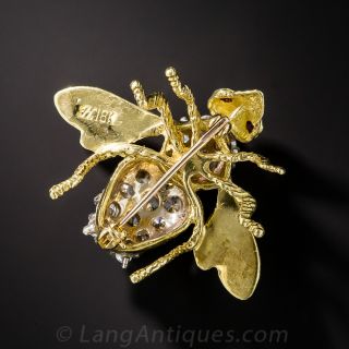 Vintage Diamond Bee Pin