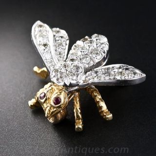 Vintage Diamond Bee Pin