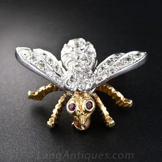 Vintage Diamond Bee Pin