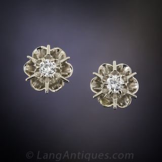 Vintage Diamond Buttercup Earrings
