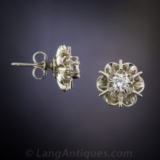 Vintage Diamond Buttercup Earrings