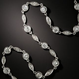 Art Deco Style Diamond Chain Necklace - 5 Carats - 2