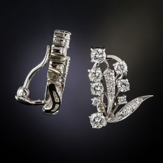 Vintage Diamond Clip Earrings