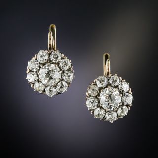 Vintage Diamond Cluster Earrings - 2