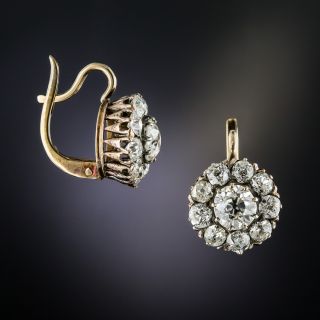 Victorian Diamond Cluster Earrings