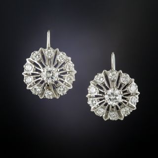 Vintage Diamond Cluster Earrings - 2