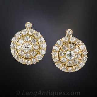 Vintage Diamond Cluster Earrings