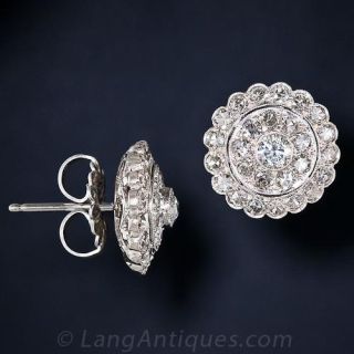 Vintage Diamond Cluster Earrings