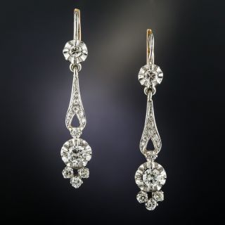 Vintage Diamond Dangle Earrings - 1