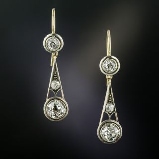 Vintage Diamond Dangle Earrings - 6