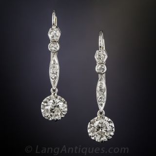 Vintage Diamond Drop Earrings