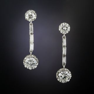 Vintage Diamond Drop Earrings - 1