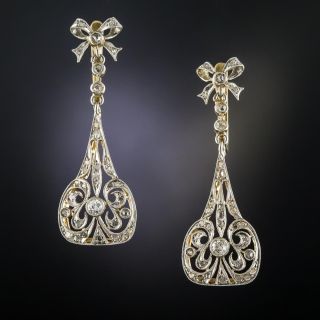 Vintage Diamond Drop Earrings - 2