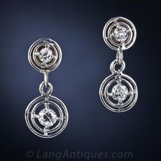 Vintage Diamond Drop Earrings