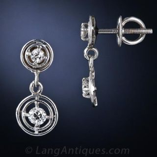 Vintage Diamond Drop Earrings