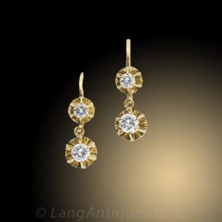 Vintage French Diamond Earrings 