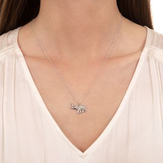 Vintage Diamond Elephant Charm