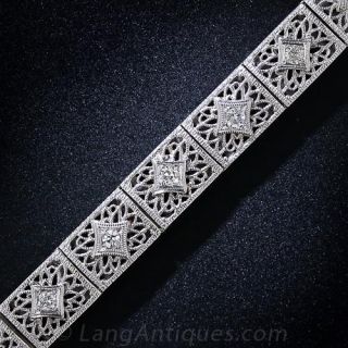 Vintage Diamond Filigree Bracelet