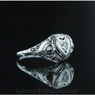 Vintage Diamond Heart Ring
