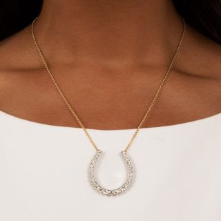Vintage Diamond Horseshoe Necklace