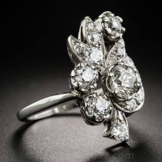 Vintage Diamond Leaf Motif Ring - 2.45 Carats