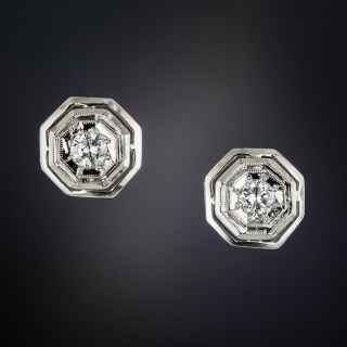 Vintage Diamond Octagonal Ear Studs