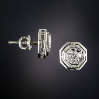 Vintage Diamond Octagonal Ear Studs