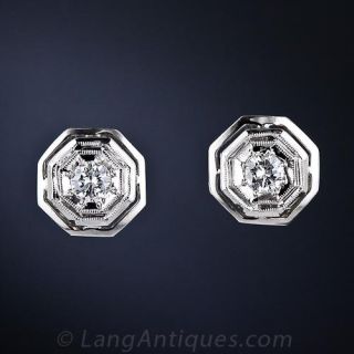 Vintage Diamond Octagonal Ear Studs