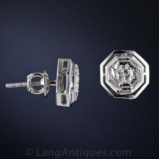 Vintage Diamond Octagonal Ear Studs