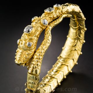 Vintage Diamond Snake Bracelet