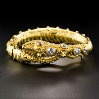 Vintage Diamond Snake Bracelet