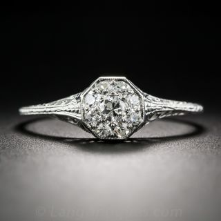 Vintage Diamond Solitaire/Cluster Ring - Size 9 1/4