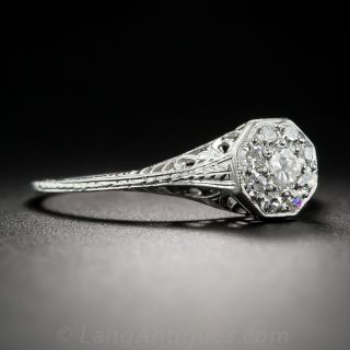 Vintage Diamond Solitaire/Cluster Ring - Size 9 1/4
