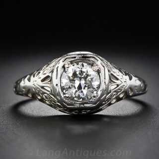Vintage Diamond Solitare Engagement Ring