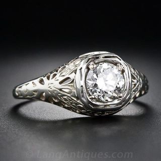 Vintage Diamond Solitare Engagement Ring