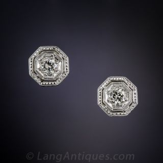 Vintage Diamond Stud Earrings