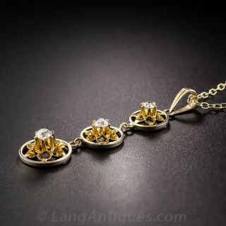 Vintage Diamond Triple Drop Pendant