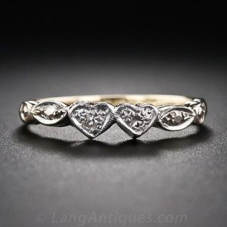 Vintage Diamond Twin Heart Ring