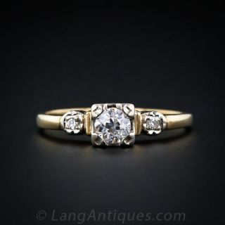 Vintage Diamond Two-Tone Wedding Set