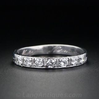 Vintage Diamond Wedding Band, Circa 1930
