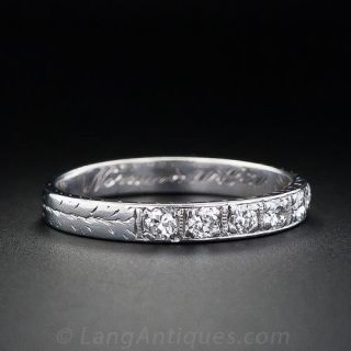 Vintage Diamond Wedding Band, Circa 1930