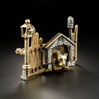 Vintage Dog House Brooch    