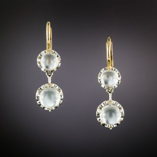 Vintage Double Moonstone Dangle Earrings - 2