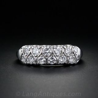 Vintage Double Row Diamond Engagement Ring
