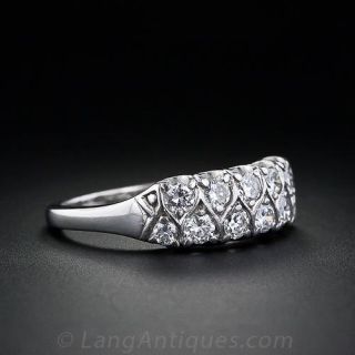 Vintage Double Row Diamond Engagement Ring