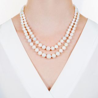 Vintage Double Strand Opal Necklace